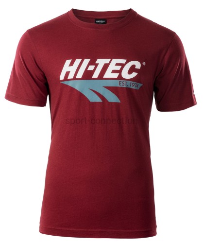 koszulka bawełniana hi-tec retro bordowa
